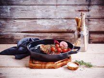 Alva Braadpan - Dutch Oven Ovaal Nori 31 x 21 cm + Gratis Leren Handvaten- geëmailleerde anti-aanbaklaag