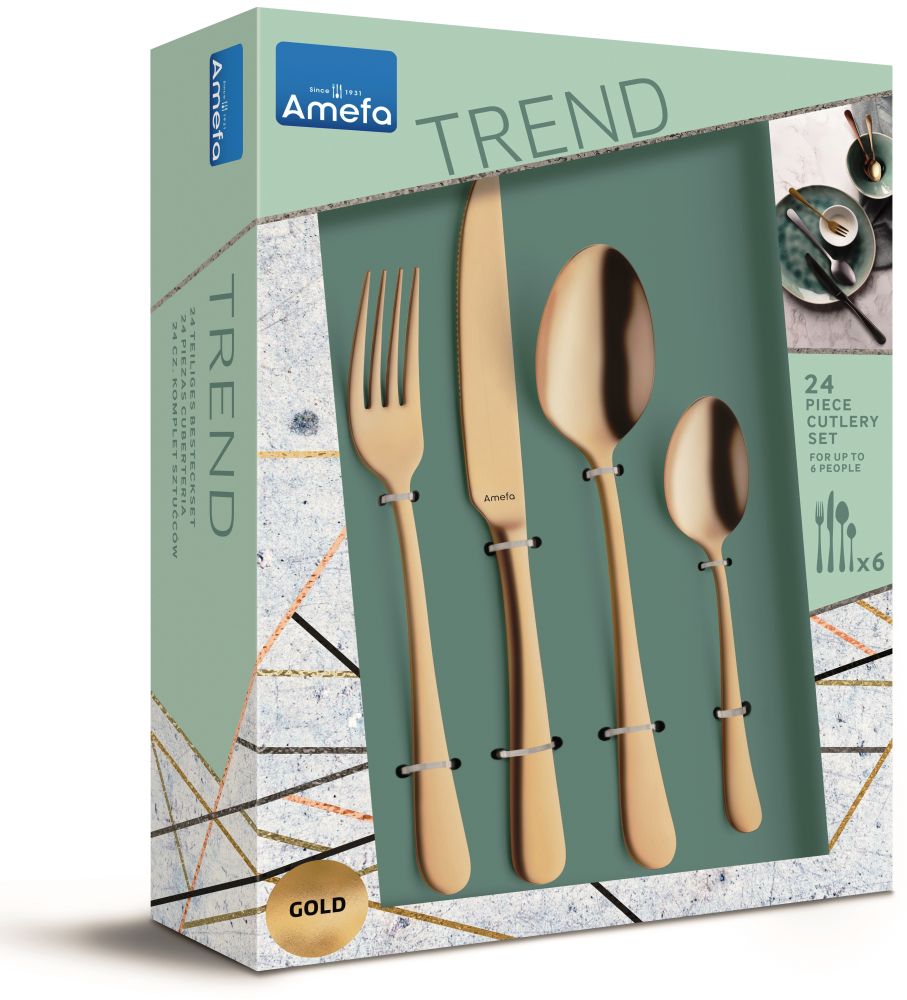 Amefa Bestekset Austin Vintage - Goud - 24-delig / 6 personen