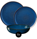 ASA Selection Serviesset Saisons - Midnight Blue - 18 delig / 6 personen - 6 dinerborden, 6 ontbijtborden en 6 kommen