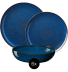 ASA Selection Serviesset Saisons - Midnight Blue - 18 delig / 6 personen - 6 dinerborden, 6 ontbijtborden en 6 kommen