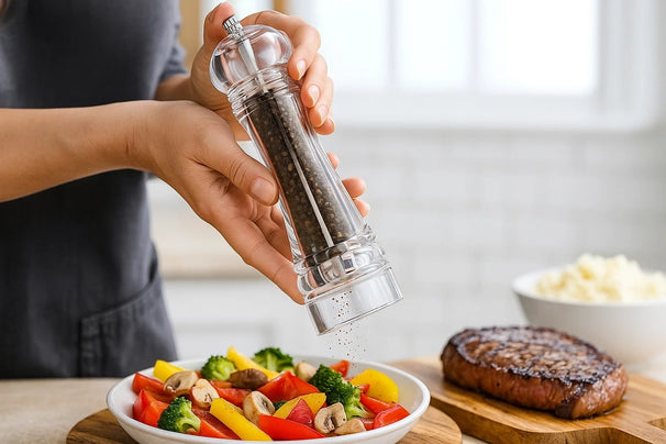 Cookinglife Pepermolen Rocca Transparant - RVS Molen - 21.5 cm