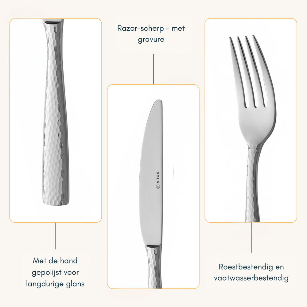 Sola Bestekset Aura - 18/10 RVS  - 24 delig / 6 personen