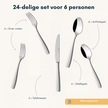 Sola Bestekset Aura - 18/10 RVS  - 24 delig / 6 personen