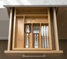 Cookinglife Bestekbak - Bamboe - uitschuifbaar - 28x34x5cm of 45x34x5cm