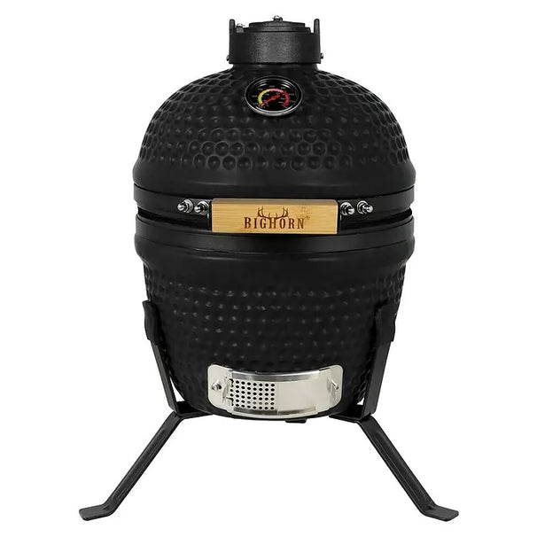 Bighorn Barbecue Kamado Keramiek Mat Zwart 27 cm - Houtskool BBQ Pizzasteen