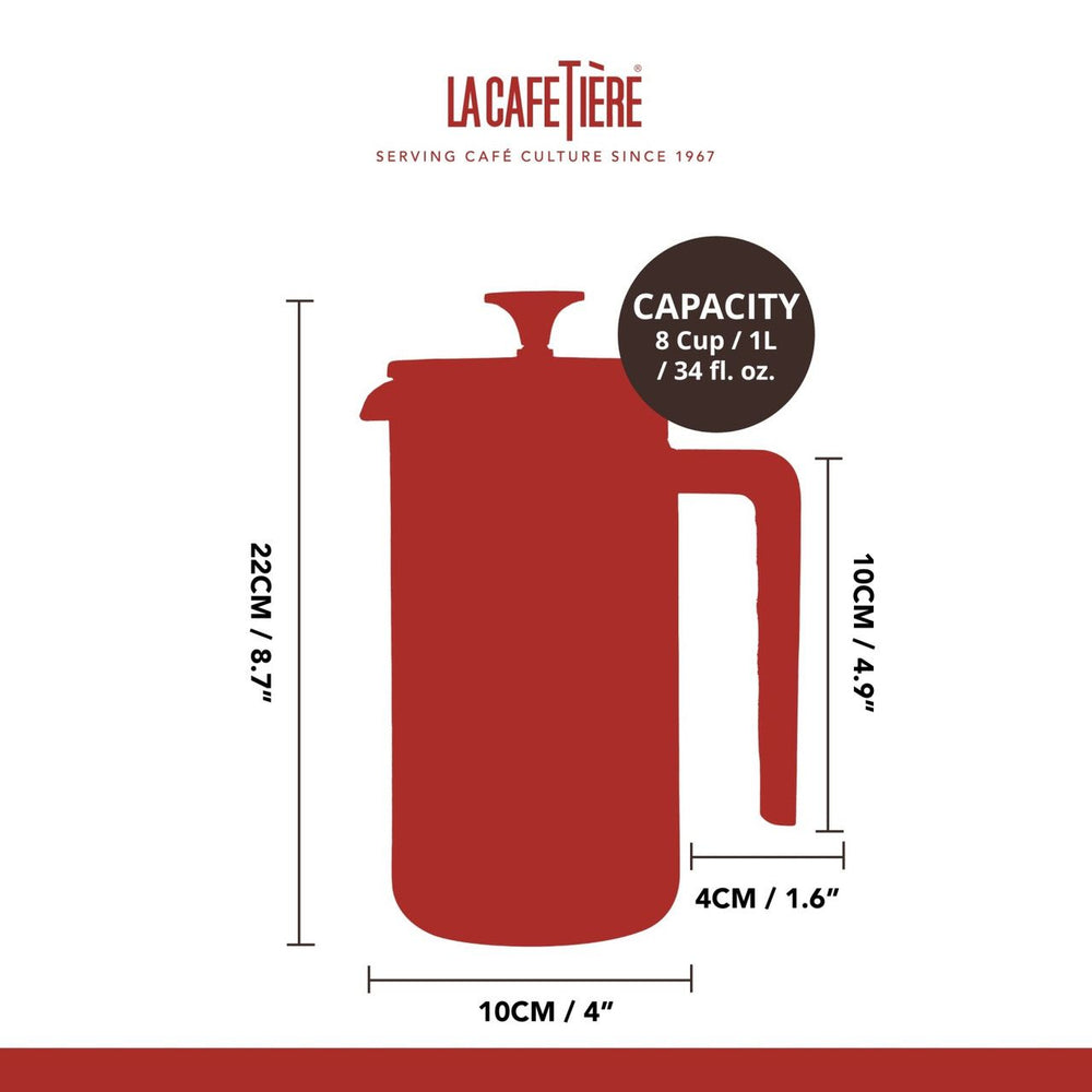 La Cafetière Cafetiere Pisa RVS / Latte Cream - 1 liter / 7 kops