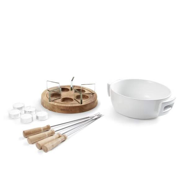 Boska Fondueset Twinkle - 4 personen - wit/bruin