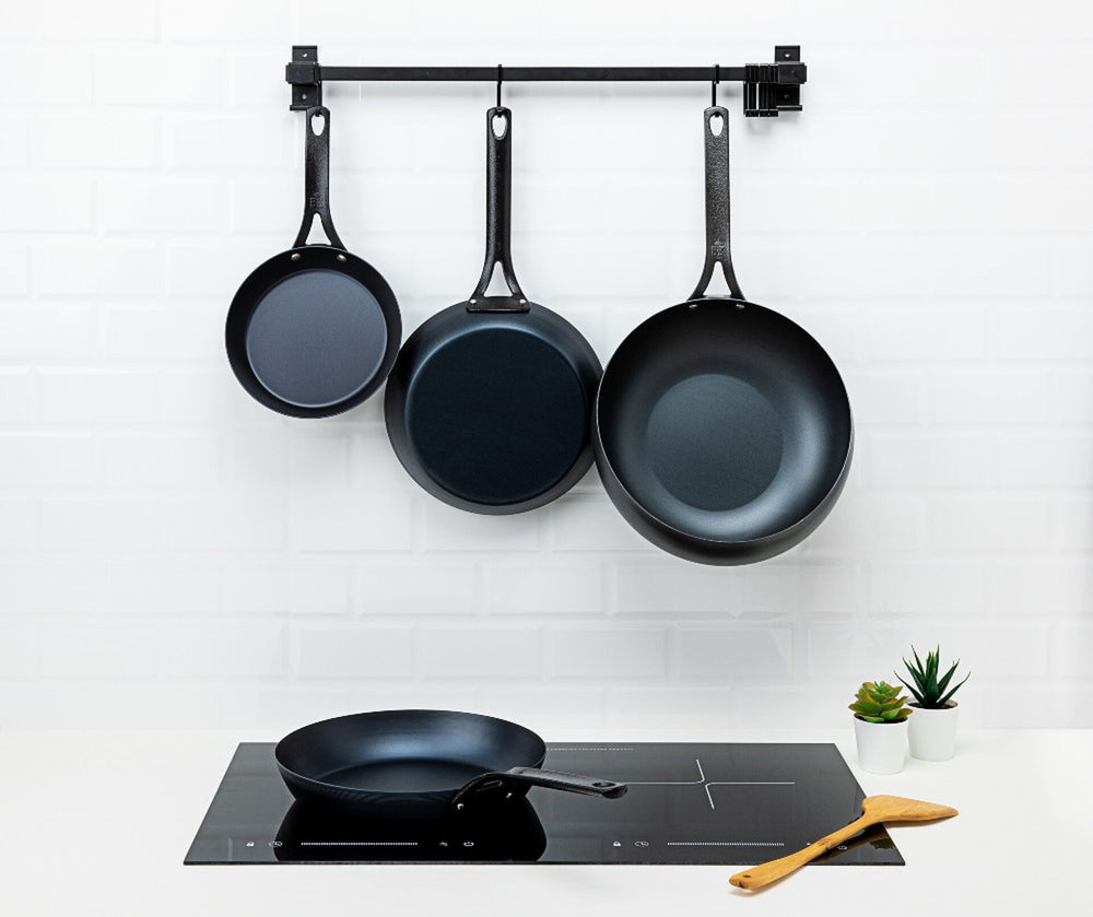 Poêle à wok BK / Wokarang en acier noir - ø 30 cm / 2,6 litres - Sans revêtement antiadhésif