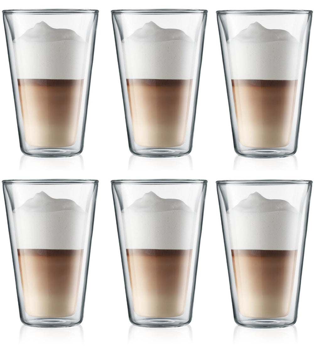 Bodum Dubbelwandige latte macchiato glazen Canteen - gepatenteerd ventiel - 400 ml - 6 stuks