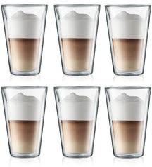 Bodum Dubbelwandige latte macchiato glazen Canteen - gepatenteerd ventiel - 400 ml - 6 stuks