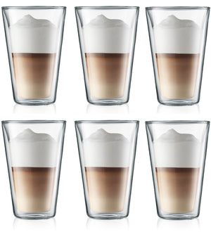 Bodum Dubbelwandige latte macchiato glazen Canteen - gepatenteerd ventiel - 400 ml - 6 stuks