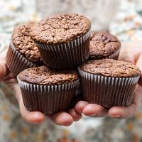 Chocolade muffins met banaan