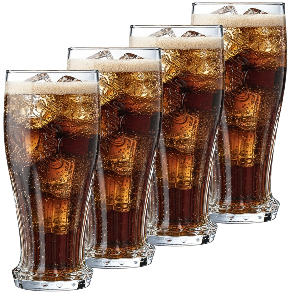 Coca Cola Glazen - Longdrinkglazen - Frisdrankglazen - Crown Cap - 350 ml - 4 stuks