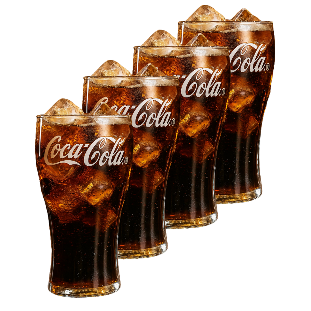 Coca Cola Glazen - Longdrinkglazen - Frisdrankglazen - Transparant 370 ml - 4 Stuks