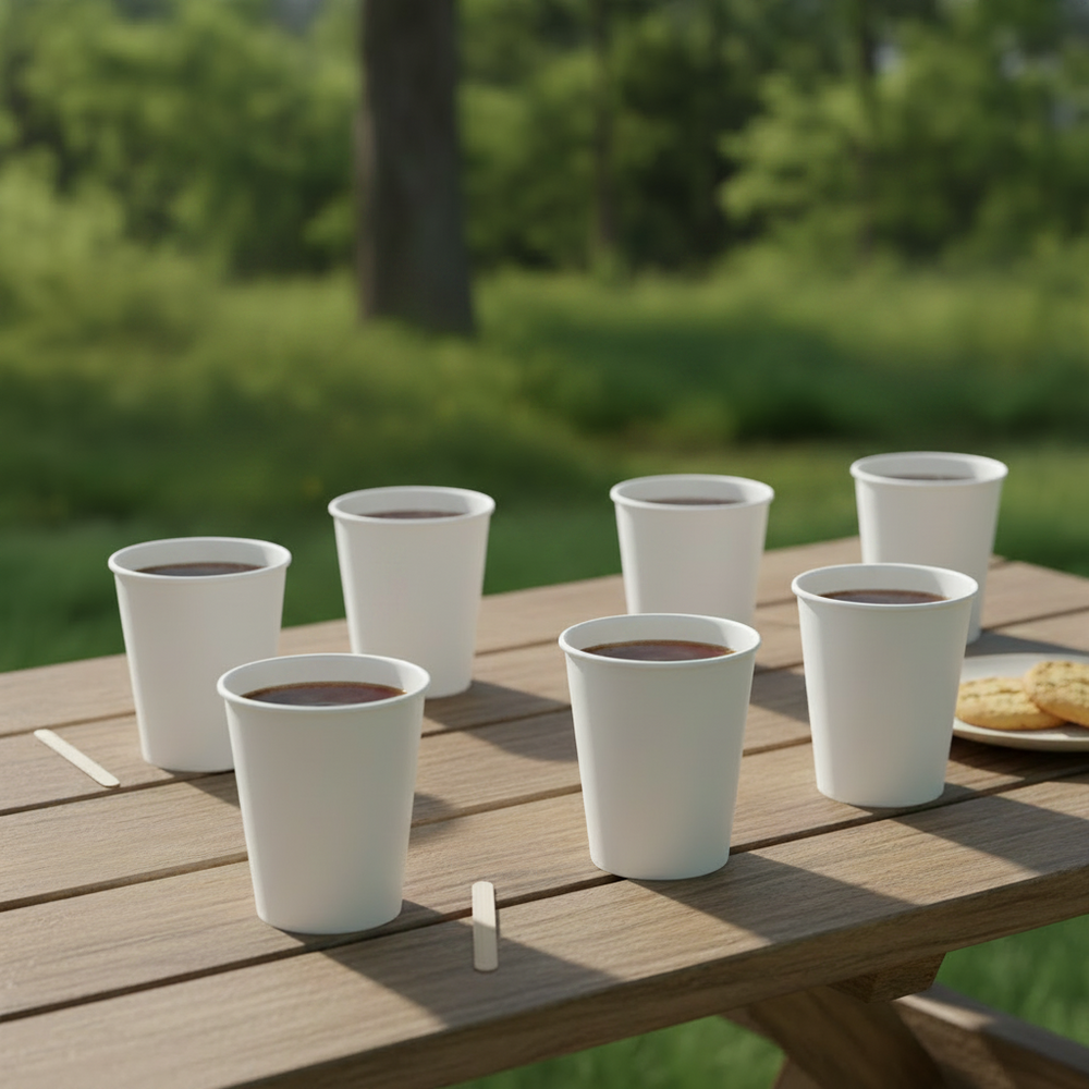 Cookinglife Kartonnen Koffiebekers 230 ml - Wit - 50 stuks