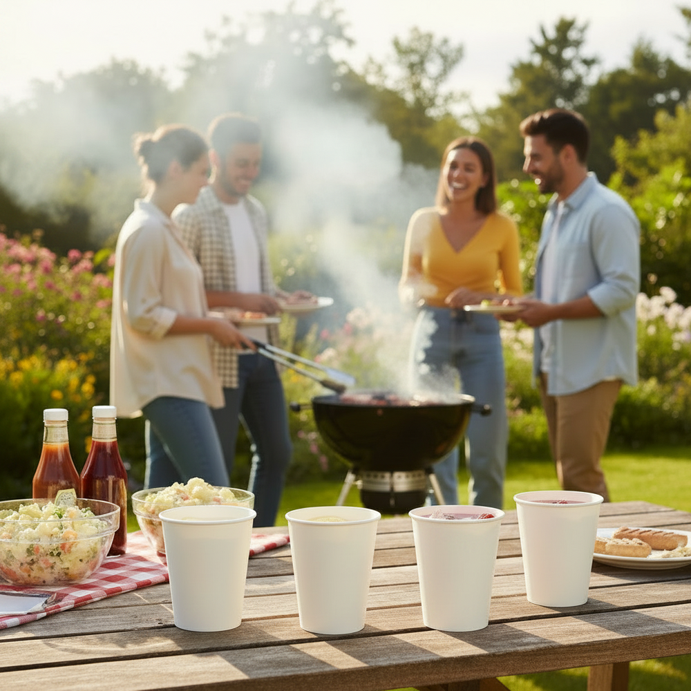 Cookinglife Kartonnen Koffiebekers 230 ml - Wit - 50 stuks