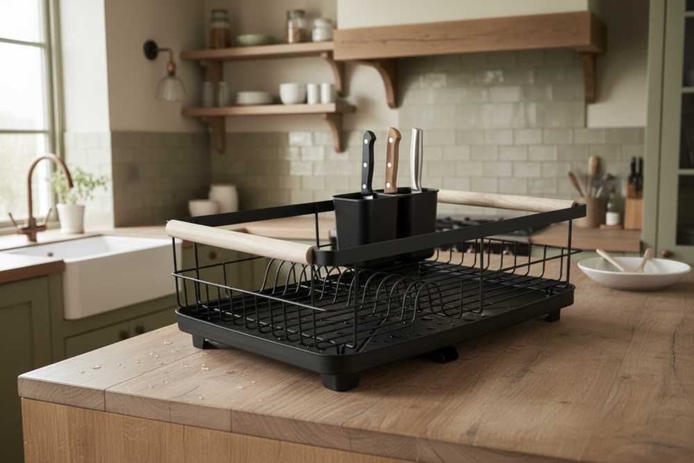 Cookinglife Afdruiprek met lekbak - Metaal - 42 x 30 x 4 cm