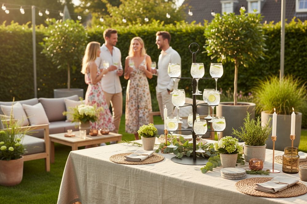 Cookinglife Cocktail boom voor 12 Glazen – Cocktail Tree & Etagère – Glasstandaard Serveertoren – Zwart