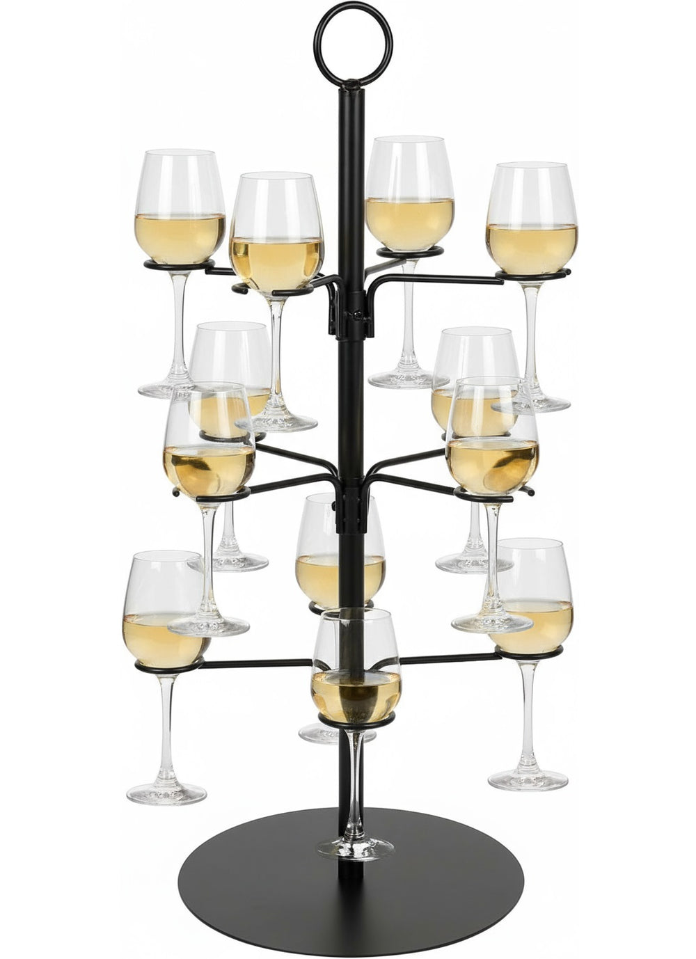 Cookinglife Cocktail boom voor 12 Glazen – Cocktail Tree & Etagère – Glasstandaard Serveertoren – Zwart