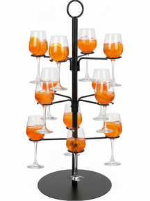 Cookinglife Cocktail boom voor 12 Glazen – Cocktail Tree & Etagère – Glasstandaard Serveertoren – Zwart