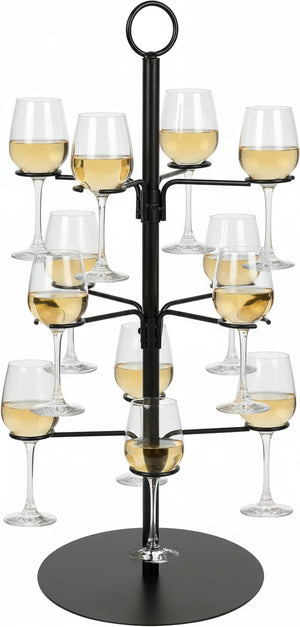Cookinglife Etagere voor Cocktails - Cocktailboom - Cocktailtree - Geschikt voor 12 glazen - Zwart