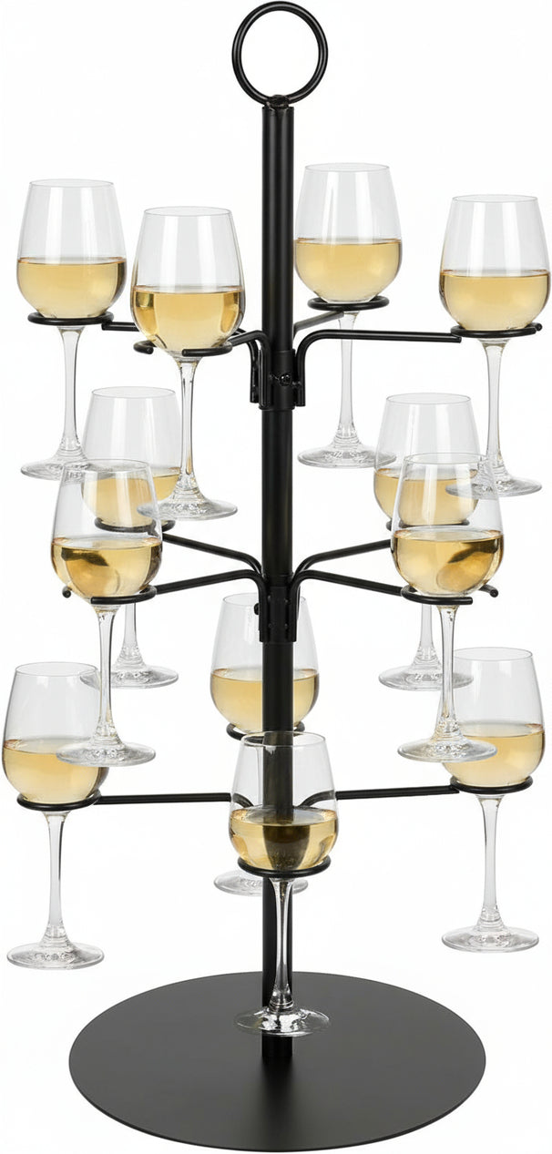 Cookinglife Etagere voor Cocktails - Cocktailboom - Cocktailtree - Geschikt voor 12 glazen - Zwart