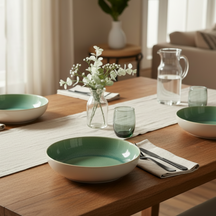 Cookinglife Diepe Borden / Pastaborden Serene Green ø 23 cm - Aardewerk - 4 stuks