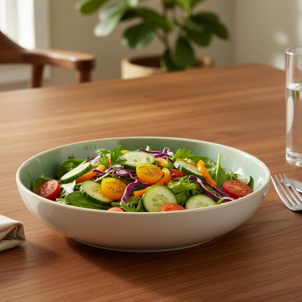 Cookinglife Diepe Borden / Pastaborden Serene Green ø 23 cm - Aardewerk - 4 stuks