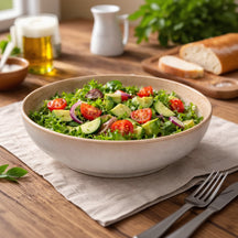 Cookinglife Diepe Borden / Pastaborden Serene Zand ø 23 cm - Aardewerk - 4 stuks