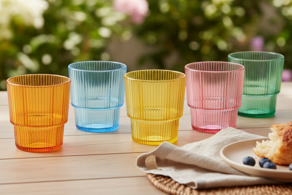 Cookinglife Drinkbekers Kunststof Stapelbaar - CampVibe - Outdoor -325 ml - 5 Stuks