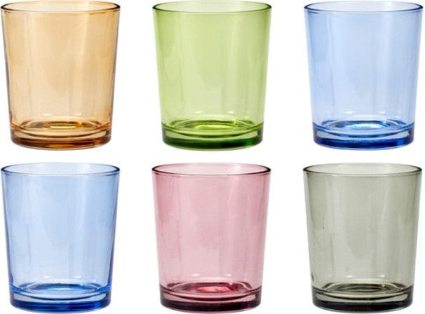 Waterglazen Set 6 Stuks Glas 360 ml - Kleurige Drinkglazen Vaatwasserbestendig - Cookinglife