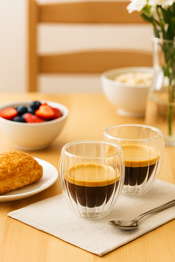 Cookinglife Dubbelwandige Espressoglazen Pumpkin 80 ml - 2 stuks