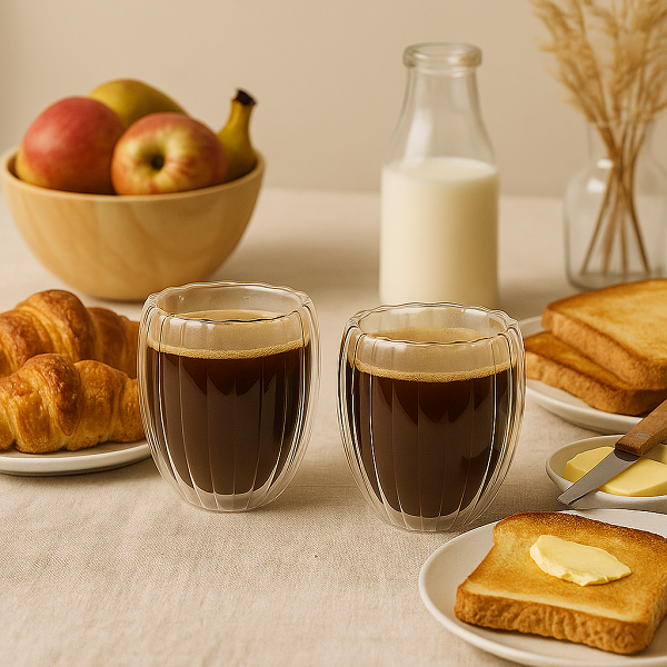 Cookinglife Dubbelwandige Koffie- / theeglazen Pumpkin 260 ml - 2 stuks