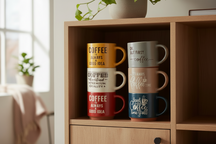 Cookinglife Koffiemokken Koffiekopjes - Koffietijd - 260 ml - 6 Stuks