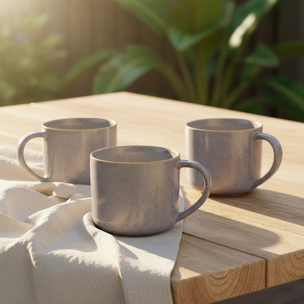 Cookinglife Koffiemokken Serene Blue 330 ml - Aardewerk - 4 stuks