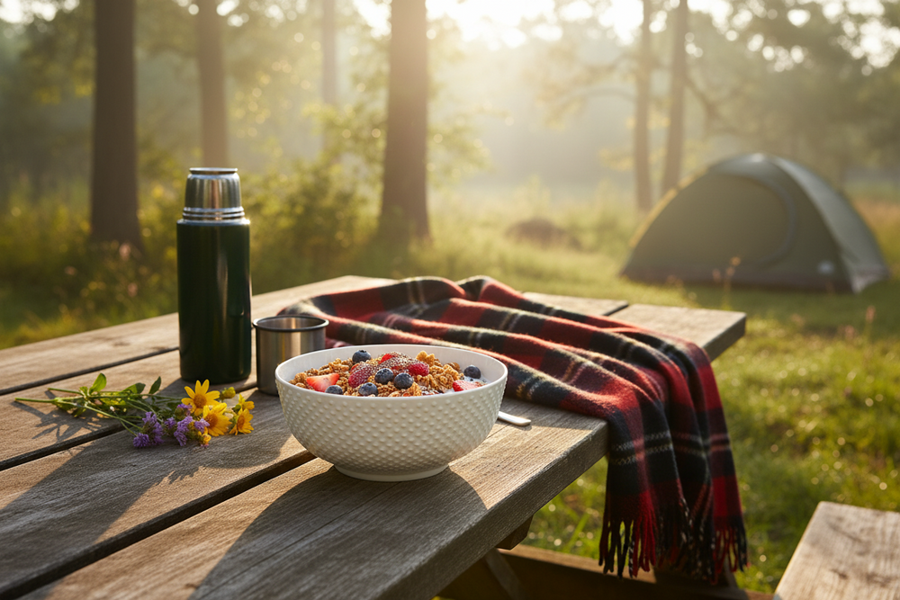 Cookinglife Soepkommen / Kommen - CampVibe - Outdoor - Kunststof - Onbreekbaar - Wit ø 16.8 cm - 4 Stuks