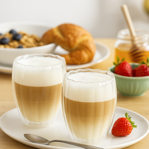 Cookinglife Dubbelwandige Latte Macchiato glazen / Koffieglazen Pumpkin 300 ml - 2 stuks