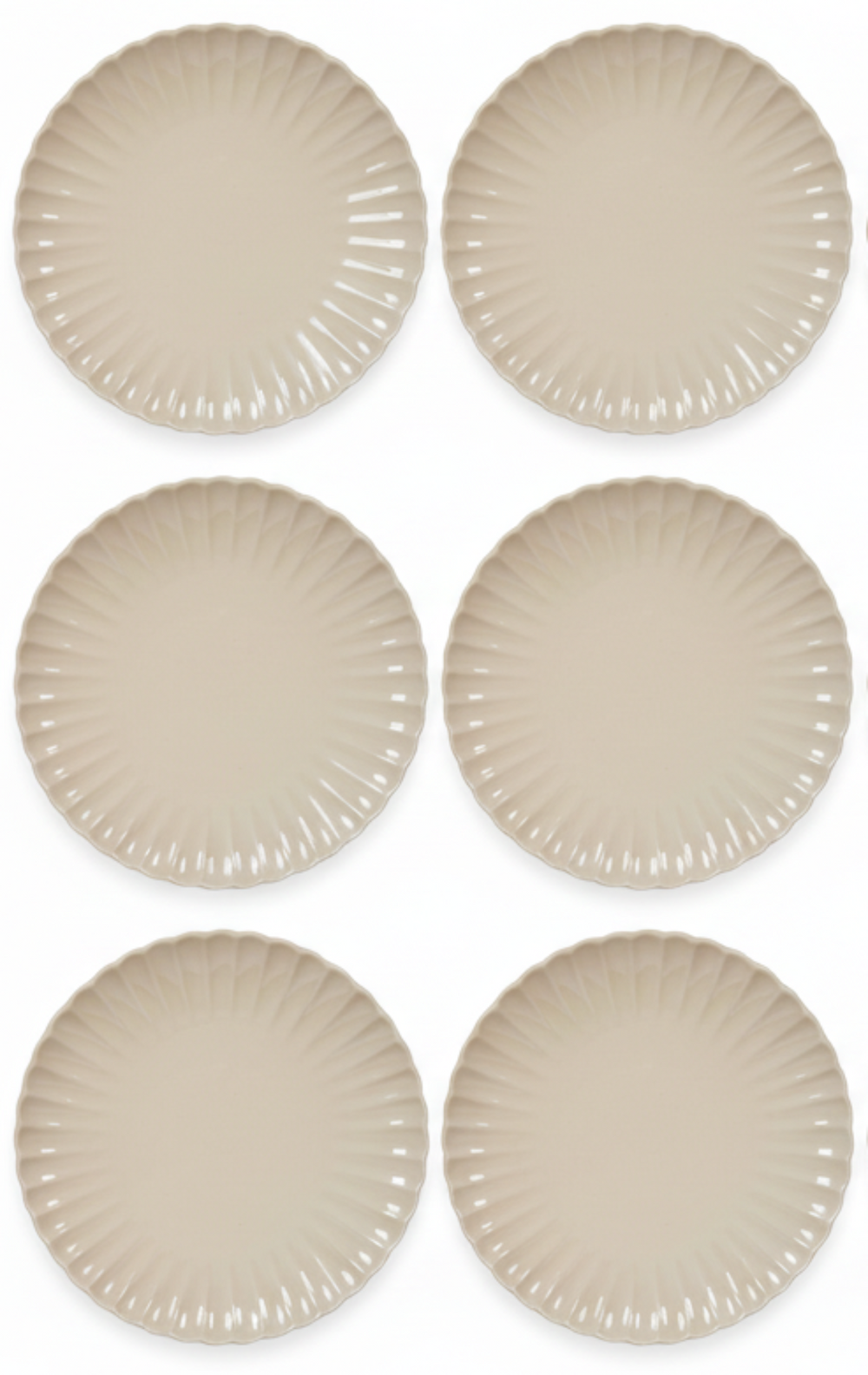 Cookinglife Ontbijtborden / Dessertborden Cardida Beige ø 19.5 cm - 6 stuks