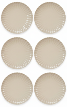 Cookinglife Ontbijtborden / Dessertborden Cardida Beige ø 19.5 cm - 6 stuks