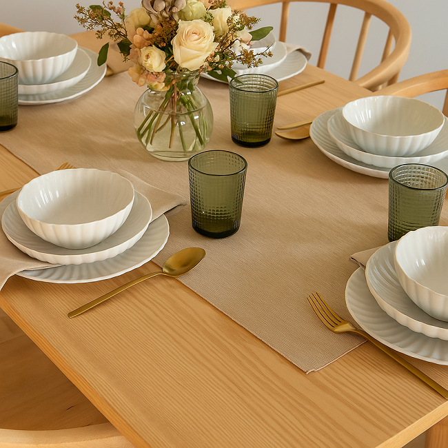 Cookinglife Serviesset Cardida Off White 18-delig / 6 personen - 6 dinerborden, 6 ontbijtborden en 6 kommen