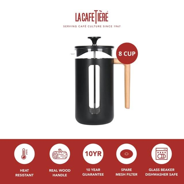 La Cafetière Cafetiere Pisa Inox / Noir - 1 litre / 7 tasses