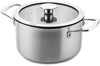 DUCQ Pannenset (Kookpan ø 16 / 18 / 20 / 24 cm + Steelpan ø 16 cm + Braadpan ø 26 cm) + Deksels - Downdraft - RVS - 6 delige set