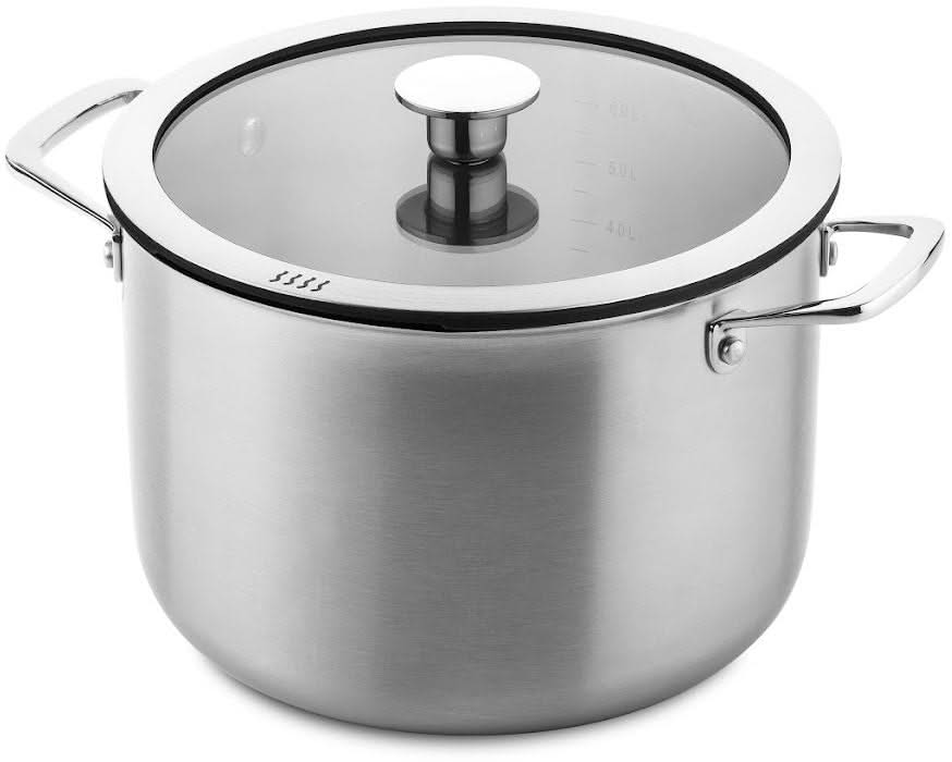 DUCQ Pannenset (Kookpan ø 16 / 18 / 20 / 24 cm + Steelpan ø 16 cm + Braadpan ø 26 cm) + Deksels - Downdraft - RVS - 6 delige set