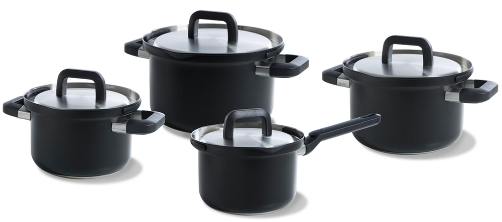 Batterie de cuisine BK Flow Cool - Noir / Acier inoxydable - Ensemble 4 pièces