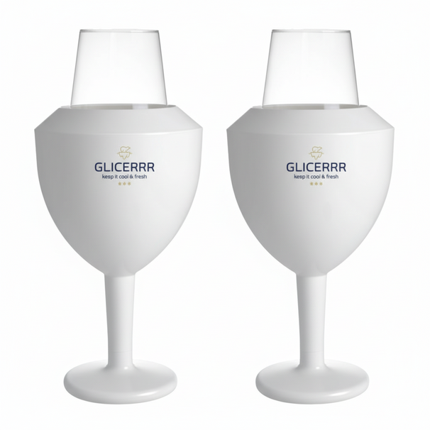 GLICERRR Wijnglas koeler en houder set + glas - 2 stuks