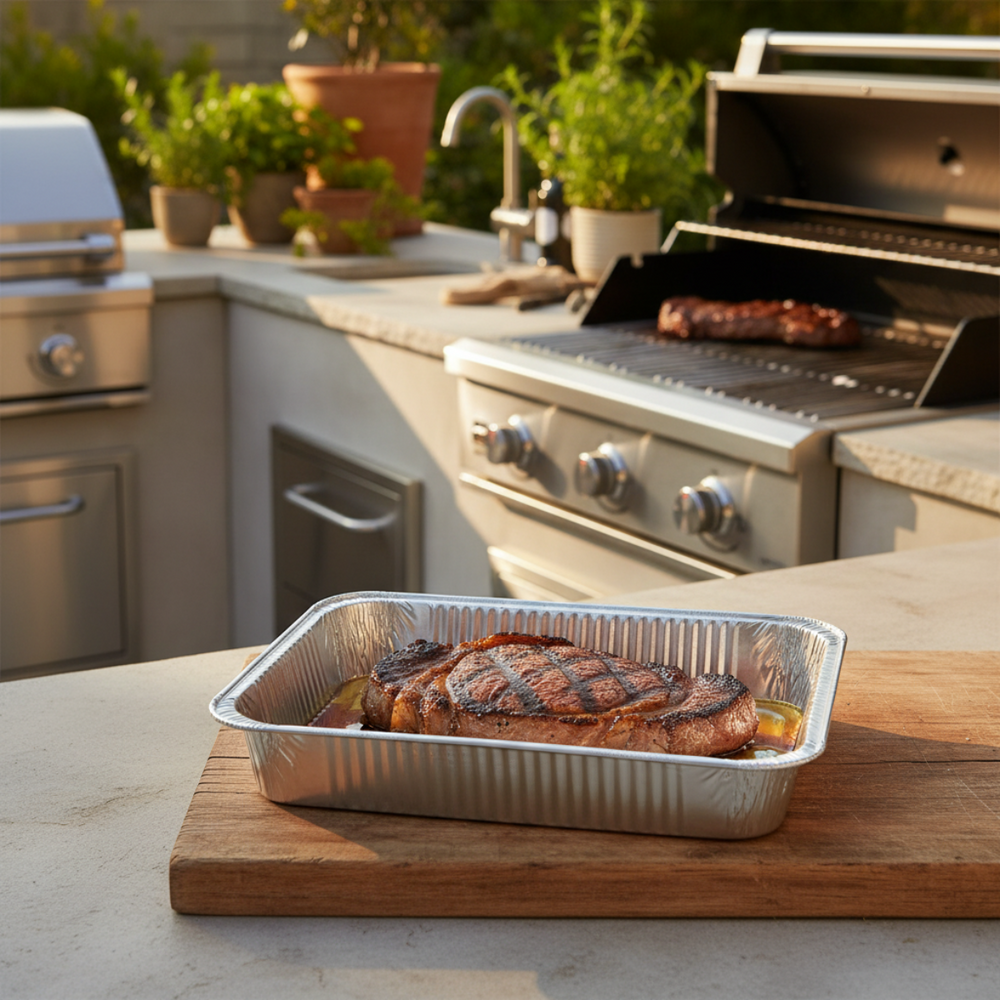 Cookinglife Grill BBQ Aluminium Bakjes / BBQ Grill Tray - 23 x 18 cm - 6 stuks