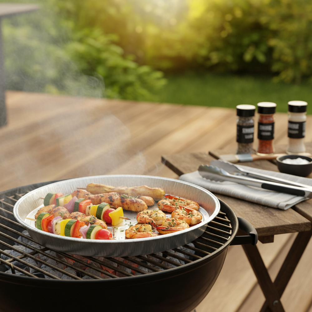 Cookinglife Grill BBQ Aluminium Bakjes / BBQ Grill Tray ø 33 cm - 5 stuks