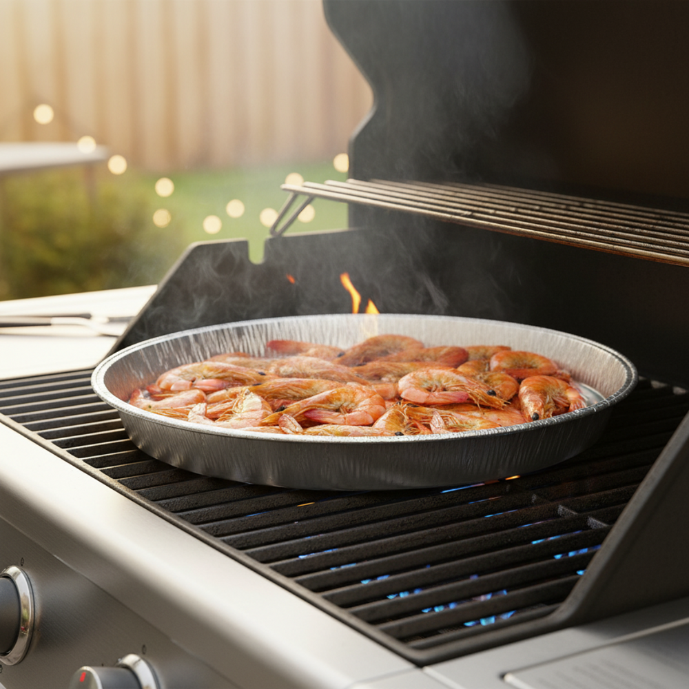 Cookinglife Grill BBQ Aluminium Bakjes / BBQ Grill Tray ø 33 cm - 5 stuks