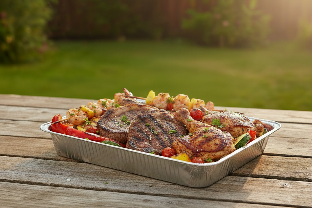 Cookinglife Grill BBQ Aluminium Bakjes / BBQ Grill Tray - 34 x 21 cm - 6 stuks