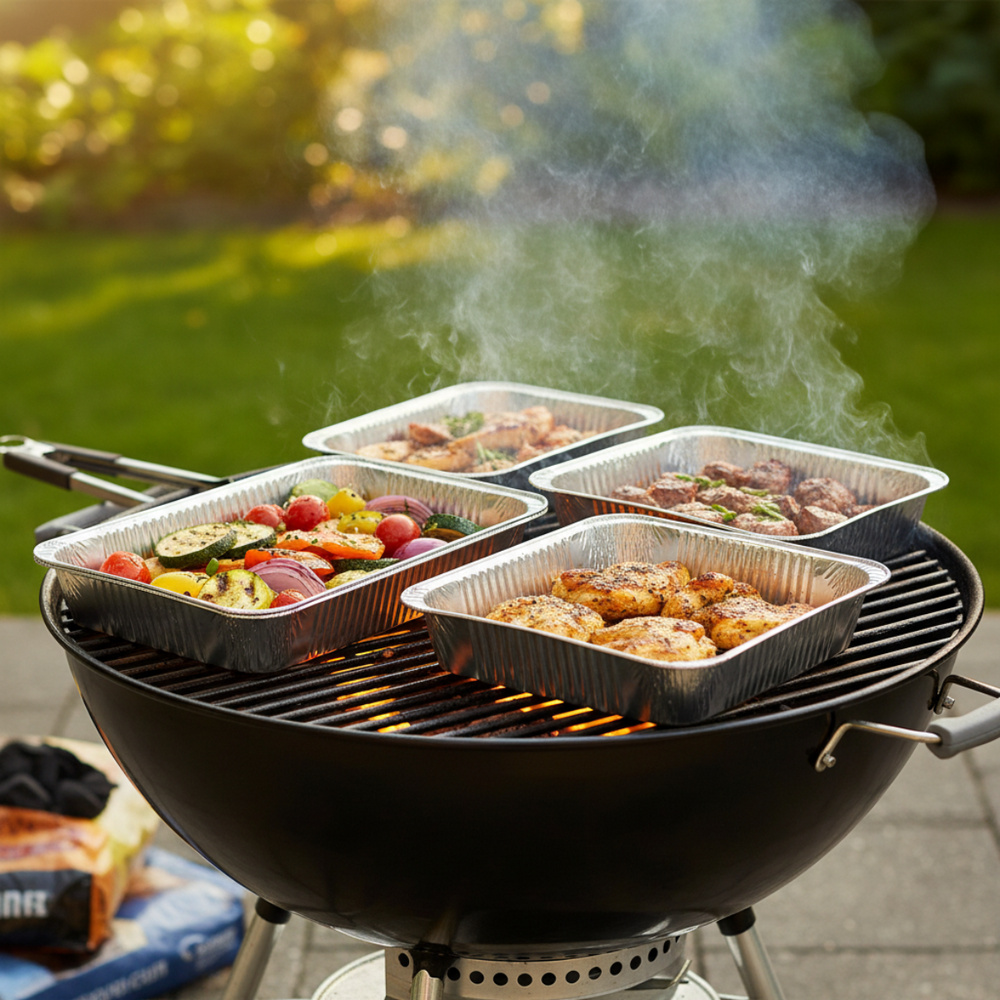 Cookinglife Grill BBQ Aluminium Bakjes / BBQ Grill Tray - 34 x 21 cm - 6 stuks